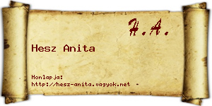 Hesz Anita névjegykártya